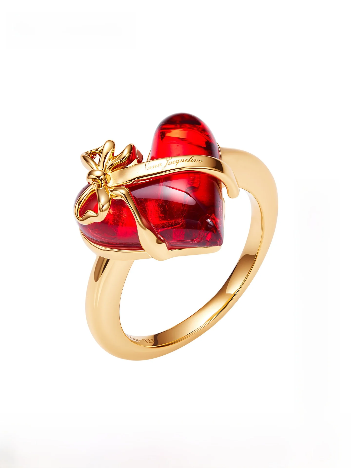 

NanaJacqueline Red Heart Knot Ring Women's Unique Design High-End Feeling Birthday Gift Fashionable Jewelry
