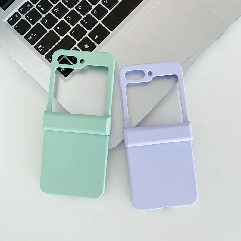 PC Silicone Soft Phone Case for Samsung Galaxy Z Flip 6 5 4 3 5G Flip6 Flip5 Flip4 Anti Drop Hinge Protective Shockproof Cover