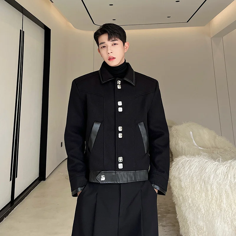 

Metallic Multi-Button ort Jaet Men's Faion Trendy Knitted Outerwear Youth Sle Versatile Jaet for Autumn Winter