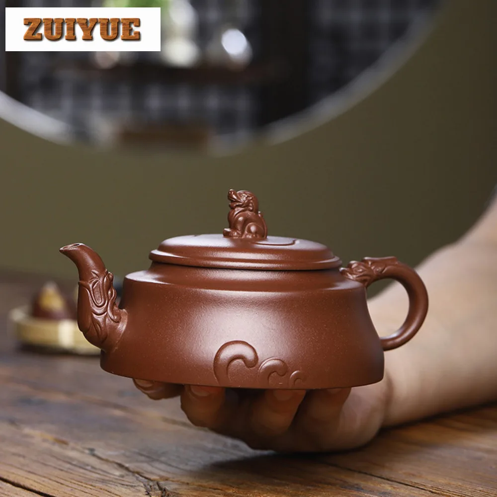 

260ml Authentic Raw Ore Mud Zisha Tea Set Chinese Yixing Purple Clay Teapot Handmade Engraving Beauty Kettle Filter Tea Pot Gift