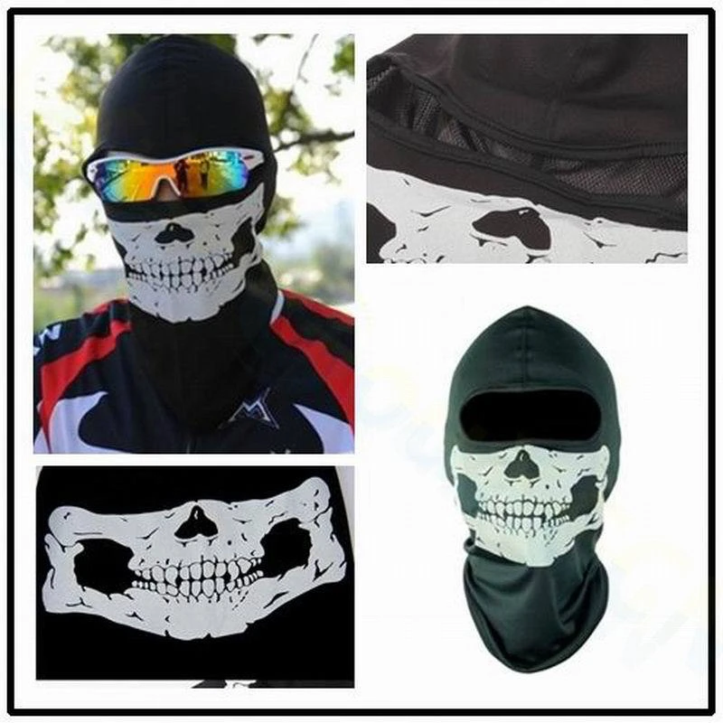 Balaclava Motorcycle Full Face Mask Skull Print Motorbike Full Face Mask Windproof Skiing Head Neck Warmer Bicycle Helmet Liner view 2