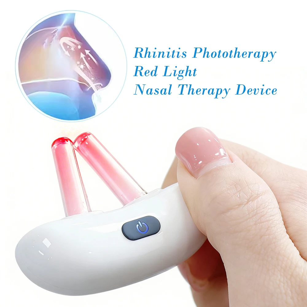 Upgraded Red Light Nasal Device for Dry Nose & Sinus Comfort Rechargeable Sinuses Congestion Relief 650±20nm Infrared Nose Care