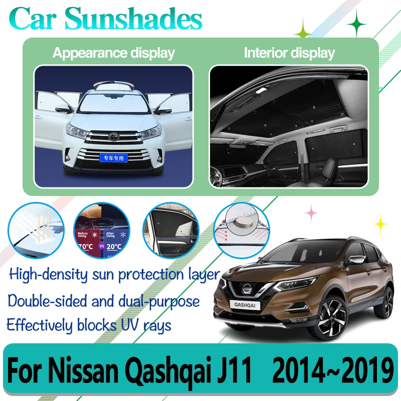 

Car Visor For Nissan Qashqai J11 Accessories 2014 2015-2019 Auto Windshield Side Window Anti-UV Sun Protector Covers Accessories