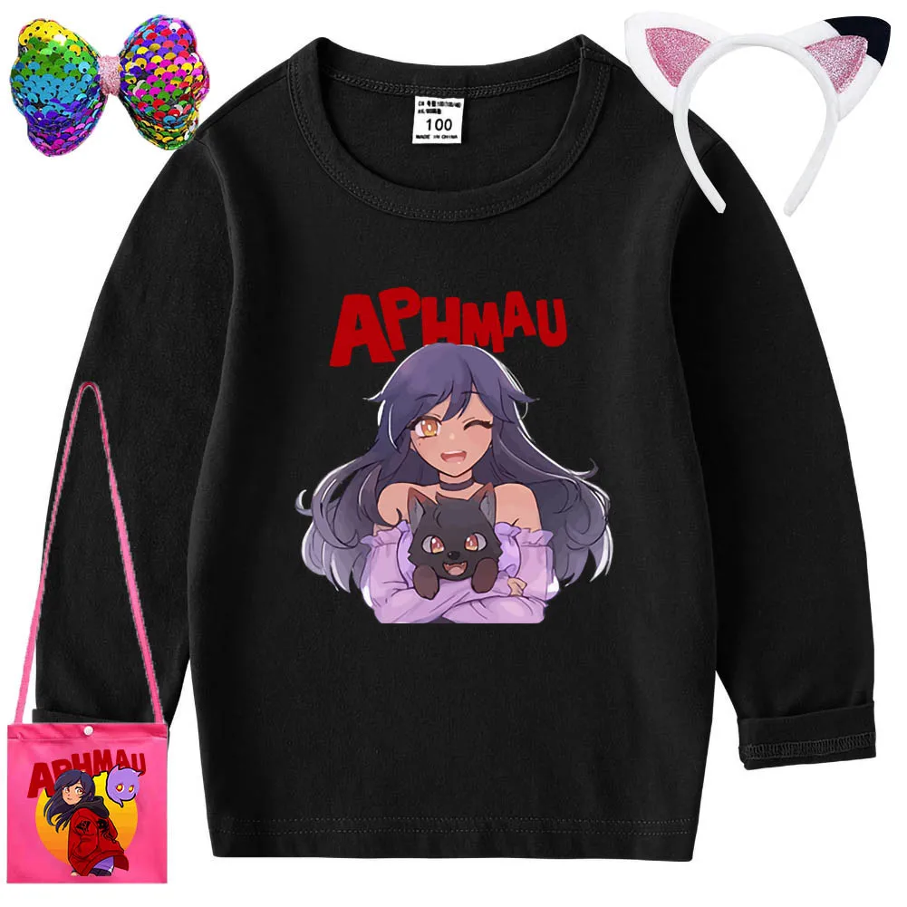 Wish Asha magliette a maniche lunghe per ragazze Aphmau 3D Print T Shirt bambini Cartoon Tee Anime Kawaii Tee top abbigliamento per bambini