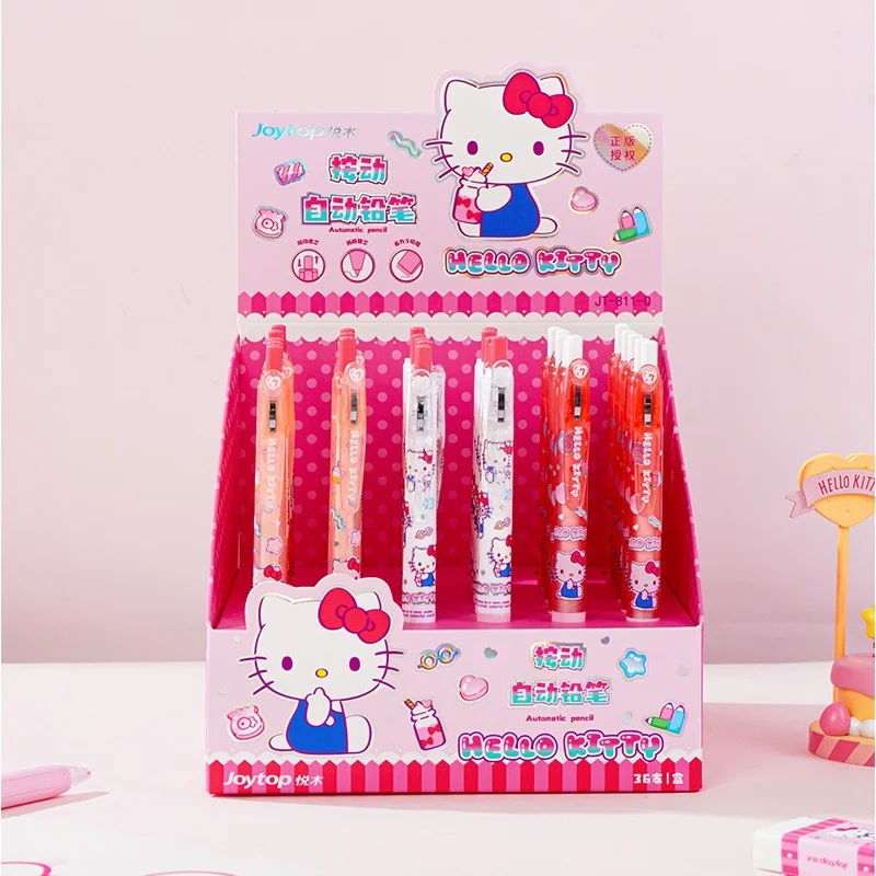 

36pcs/lot Cartoon Sanrio Kitty Mechanical Pencil Cute 0.5MM Drawing Writing Automatic Pen School Office Supplies