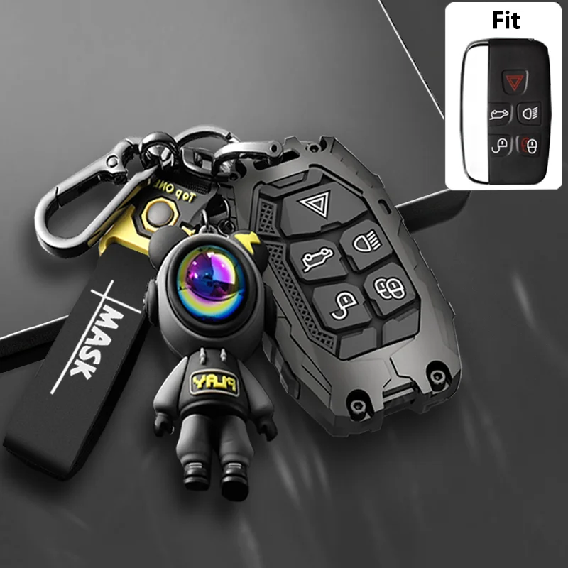Mecha Style Zinc Alloy for Land Rover Range Rover Sport Evoque Freelander Velar Discovery 4 Jaguar XE XJ XF Guitar Car Key Case