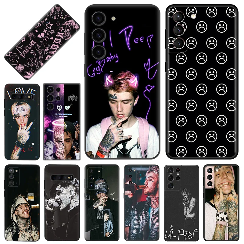 Rapper Soft Phone Cases For Samsung Galaxy S23 S24 Plus S22 Ultra S21 S20 FE S10 5G Note 20 Lite L-Lil P-Peep Black Matte Cover