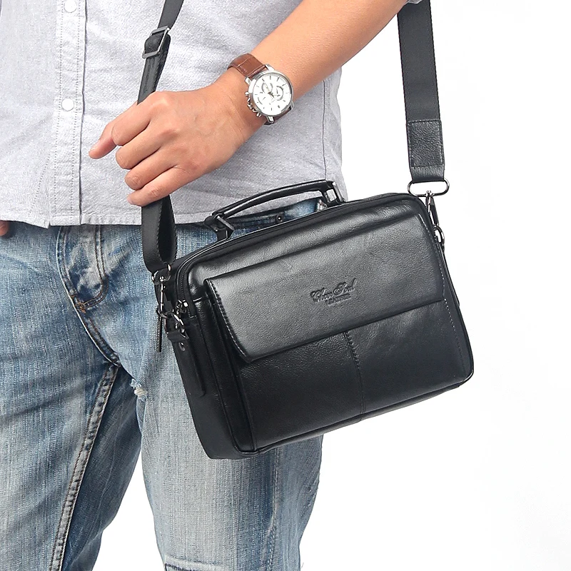 

Men's Messenger Fashion for Men Tote Bag Man Genuine Leather Shoulder Bags High Quality Croosbody Bag Handbags New