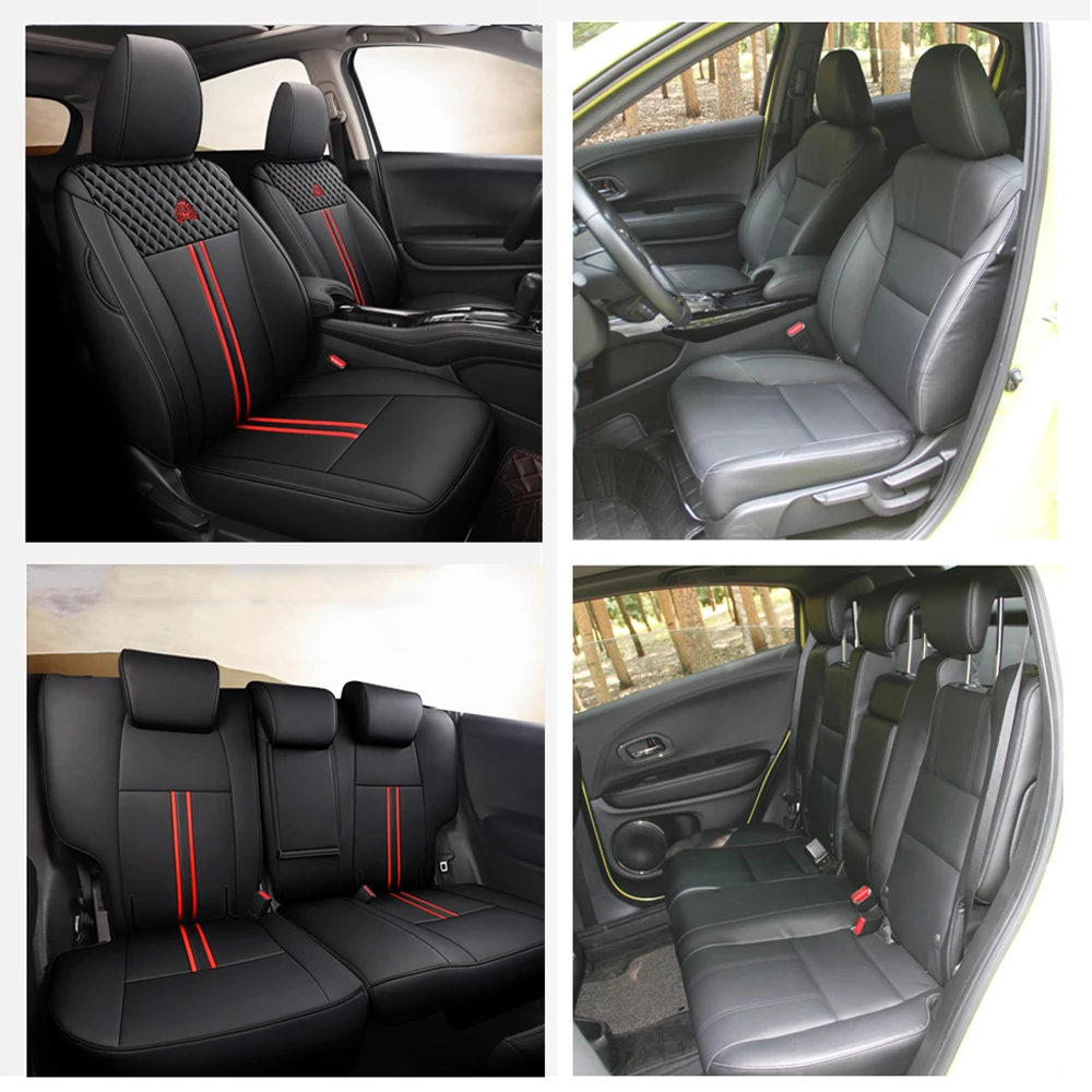 Embroidery Car Special Seat Covers For Honda Vezel HRV XRV 2015-2023 Non-Slip Seat Cushion Protectors Custom Automotive Parts