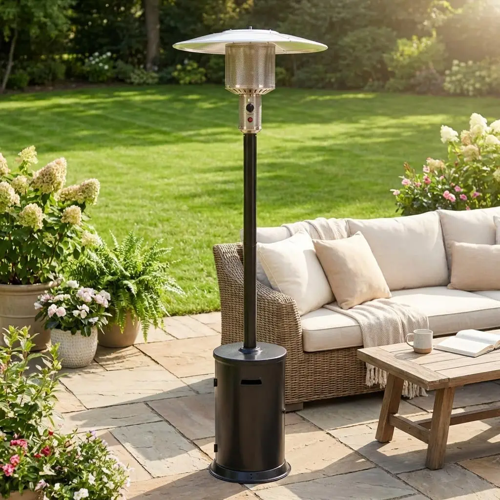 47000 BTU Patio Heater, Outdoor Heater, Mushroom Heater, Black