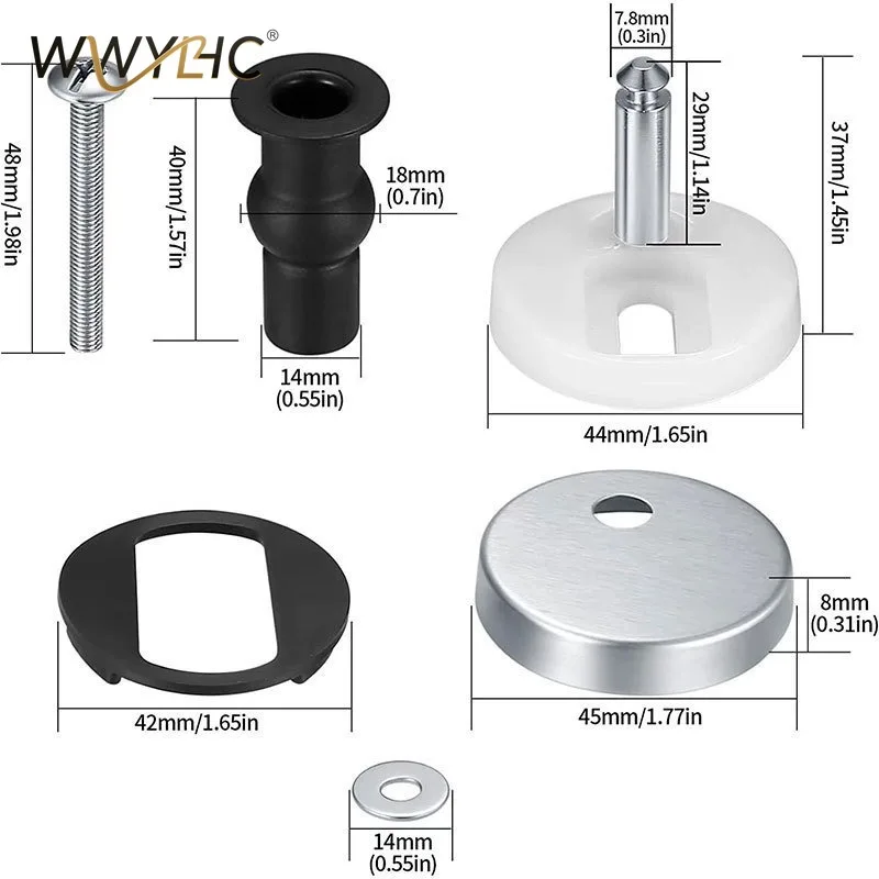 Suitable for Toilet Cover Accessories, Screw Connector, Combined  Screw Stainless Steel Hinge