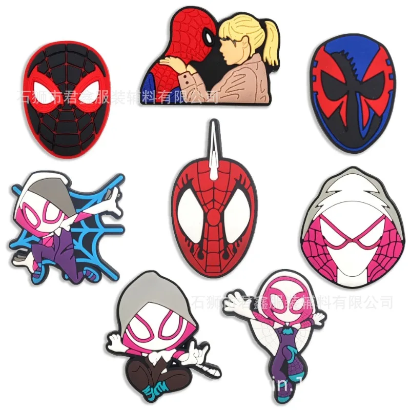 New Cool Spider Man Shoes Charms for Clogs Sandals Decorations Charms Accessories Decor Spider Women Shoes Decor Couples Gifts