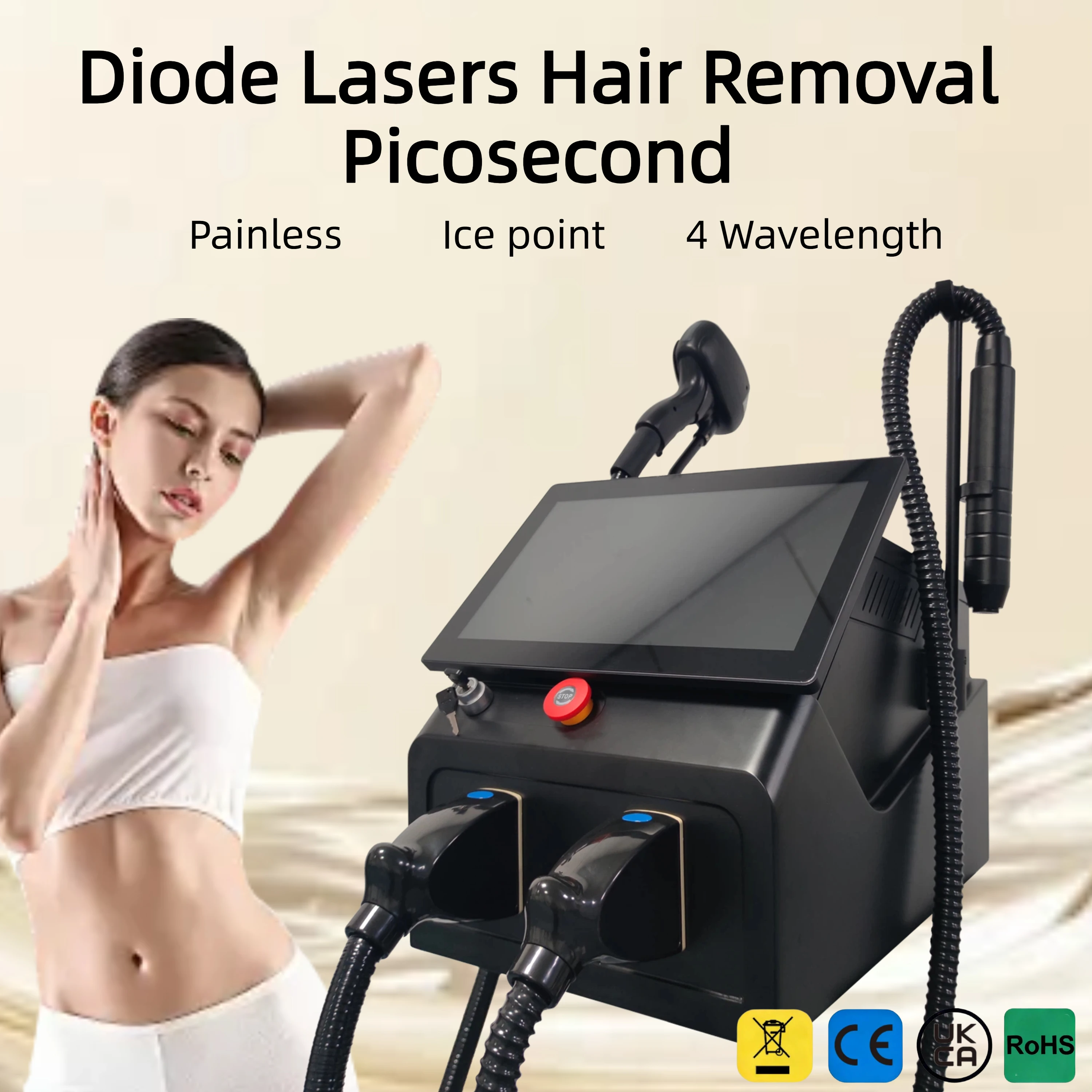 Industrial Laser Hair Removal Machine - 2 IN 1 808nm Diode Laser