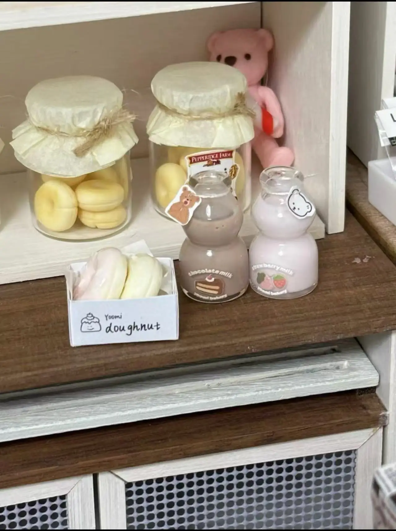 Miniature Doll Food Clay Toy Blythe Donut Bread Drink Bottle Mini Kitchen Simulation Cookie Jar Moldle Bjd Doll Shooting Props