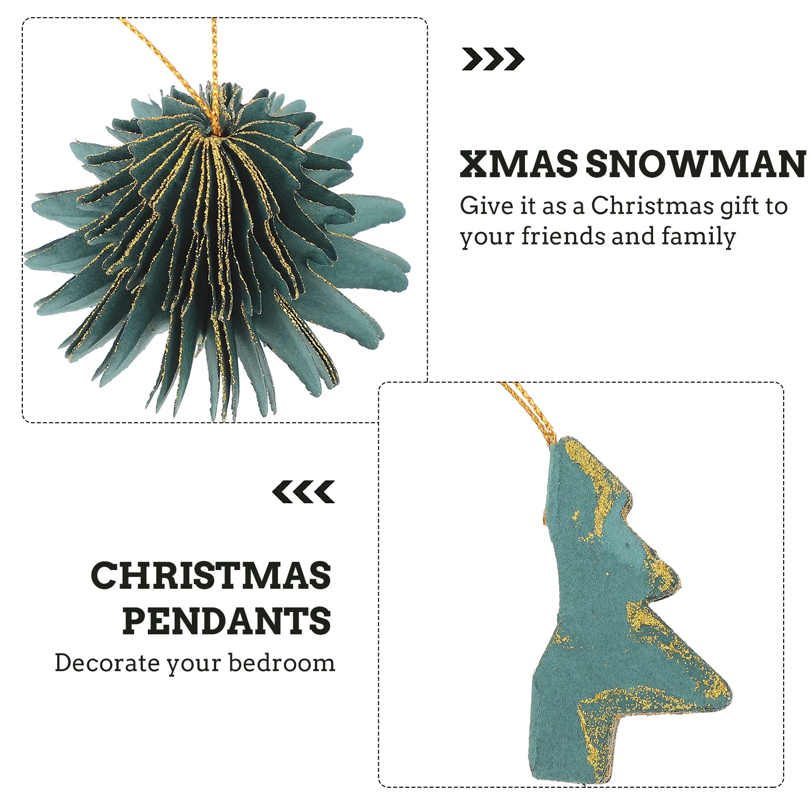 

4pcs Paper Christmas Pendant Hanging Ornament Decor For Holiday Xmas Tree Decoration Festive Hanging Decoration Christmas Tree