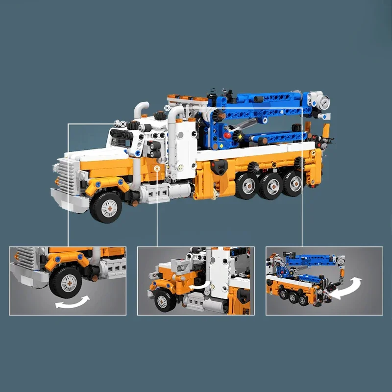 1003PCS Moc City Engineering Heavy-duty Tow Truck  Model Technology Building Blocks Creative Children Bricks Toys Gifts