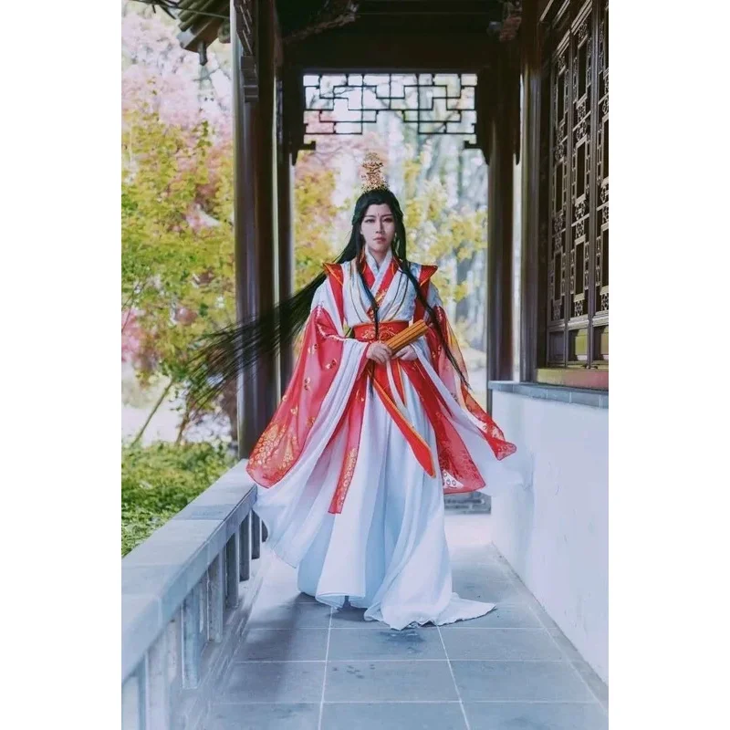 أزياء Xie Lian Prince Yue Shen التأثيرية للرواية العتيقة Tian Guan Ci Fu Platinum Peacock التأثيرية لحفلات الهالوين
