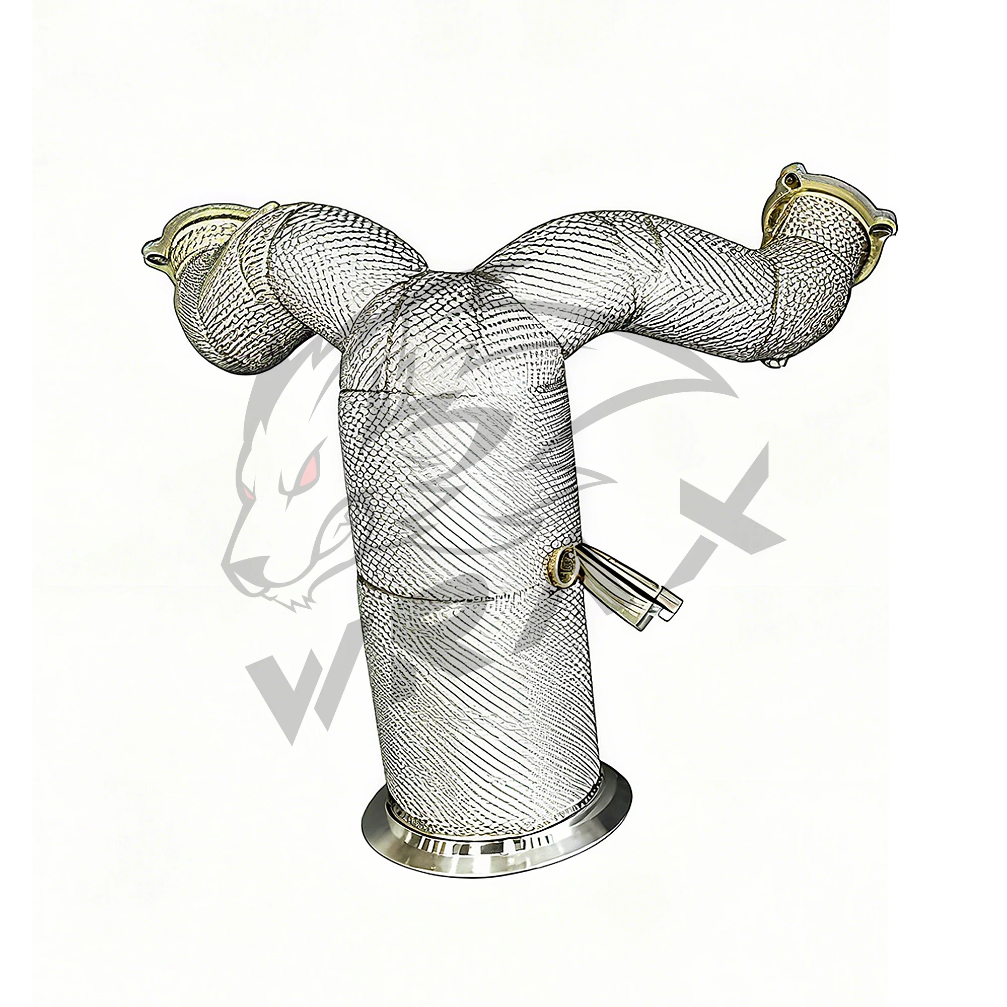 WRAX Catalytic Downpipe for VW Touareg 3.0T SS304 High Flow Sport Exhaust Corrosion-Resistant Steel Plug-and-Play