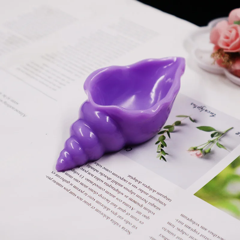 3D Conch Silicone Epoxy Resin Mold DIY Crystal Ocean Shell Makeup Egg Storage Box Candle Tray Gypsum Cement Mold Home Decor Gift