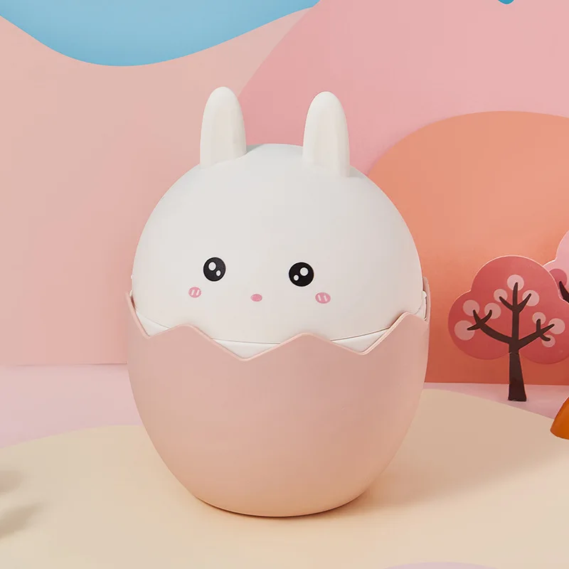 Creative Cartoon Cute Rabbit Bear Duck Chick Desktop Mini Flip Lid Trash Household Supplies Cleaning Accessories Animal Trash