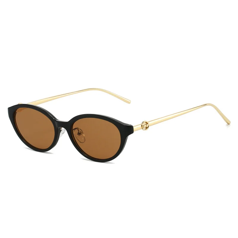 Fashionable and high-end ladies' sunglasses, Korean-style oval retro daily decoration, versatile sunshade glasses