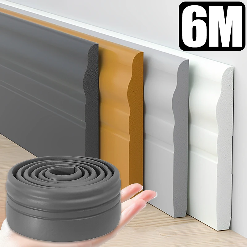Pegatina autoadhesiva de línea de rodapié, pegatina impermeable para carcasa, tira de esquina anticolisión gruesa 3D, carteles, decoración de bordes para el hogar