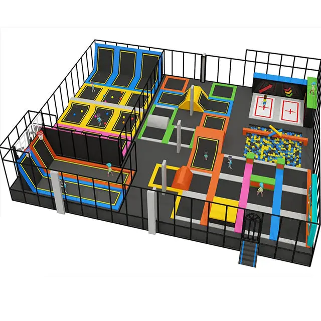 Customized Kids Indoor Playground Equipment Trampoline Park Gym Combined Amusement Facilities Indoor Trampoline Park