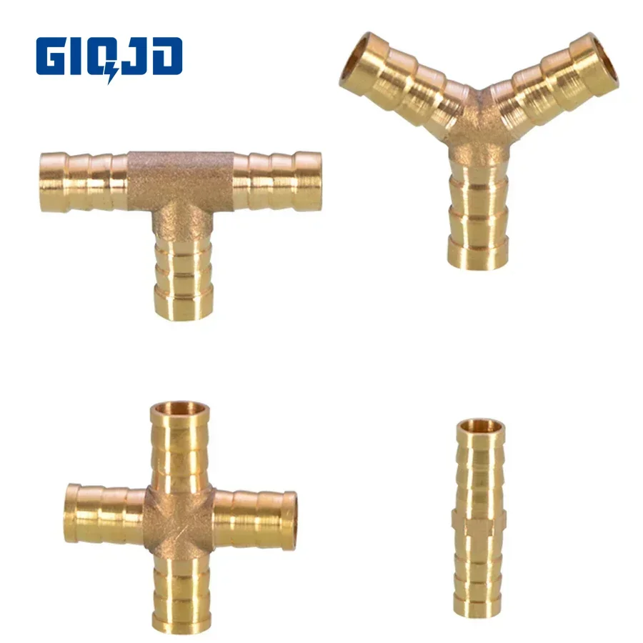 1PCS Brass Barb Pipe Fitting 2 3 4 way connector For 4mm 6mm 8mm 10mm 12mm 14mm 16mm 19mm hose copper Pagoda Gas Pipe fittings