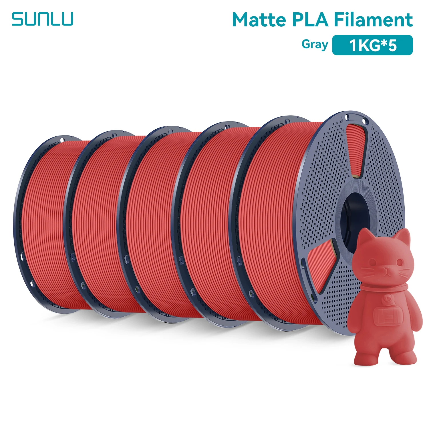 SUNLU 5KG PLA Matte 3D Drucker Filament 1,75mm 1KG/Rolle Frosted Textur Ordentlich Wunde Für FDM 3D Druck Filamente Schnelle Schiff