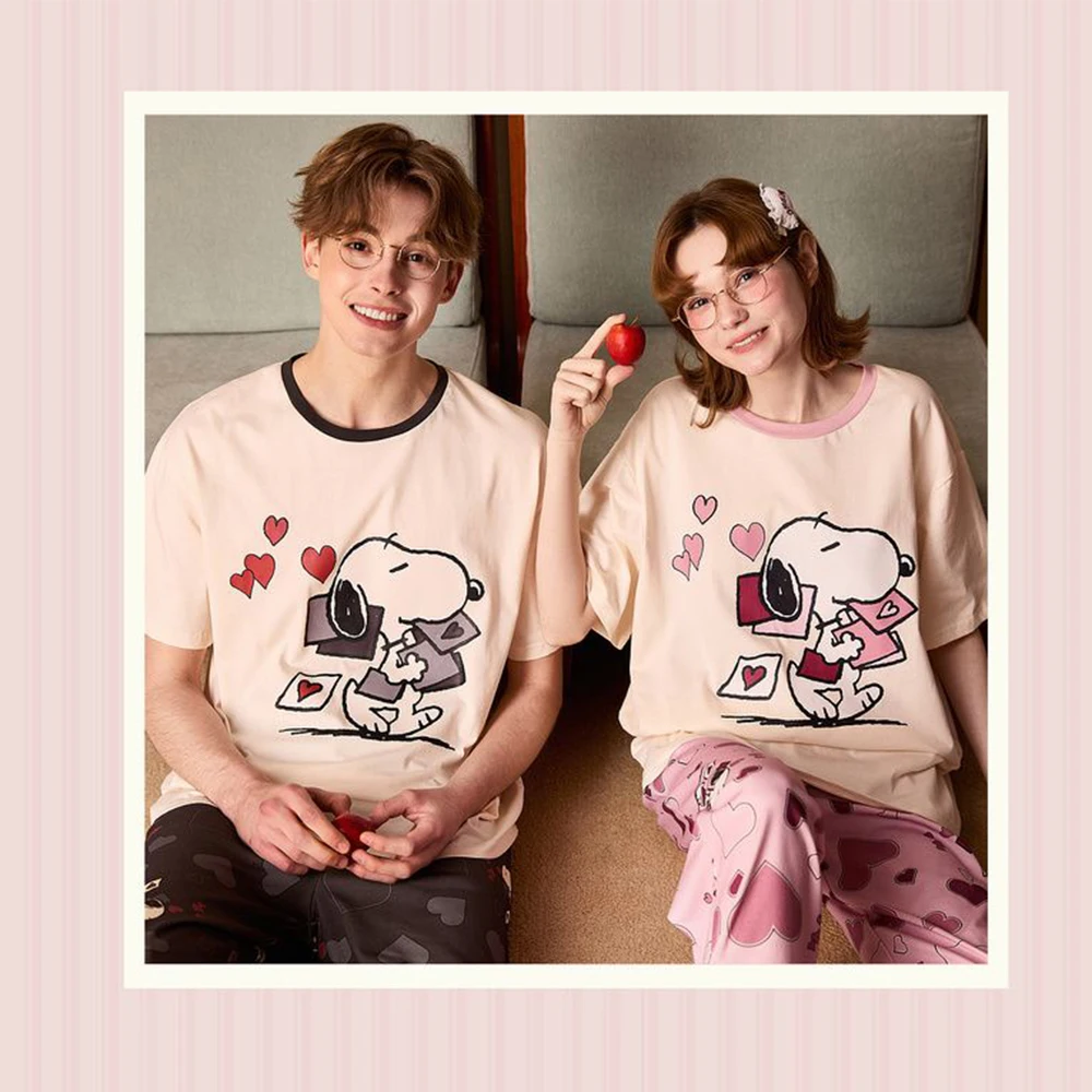 Summer Away Clothing - Anime Cute Snoopy Couple Pajama Set