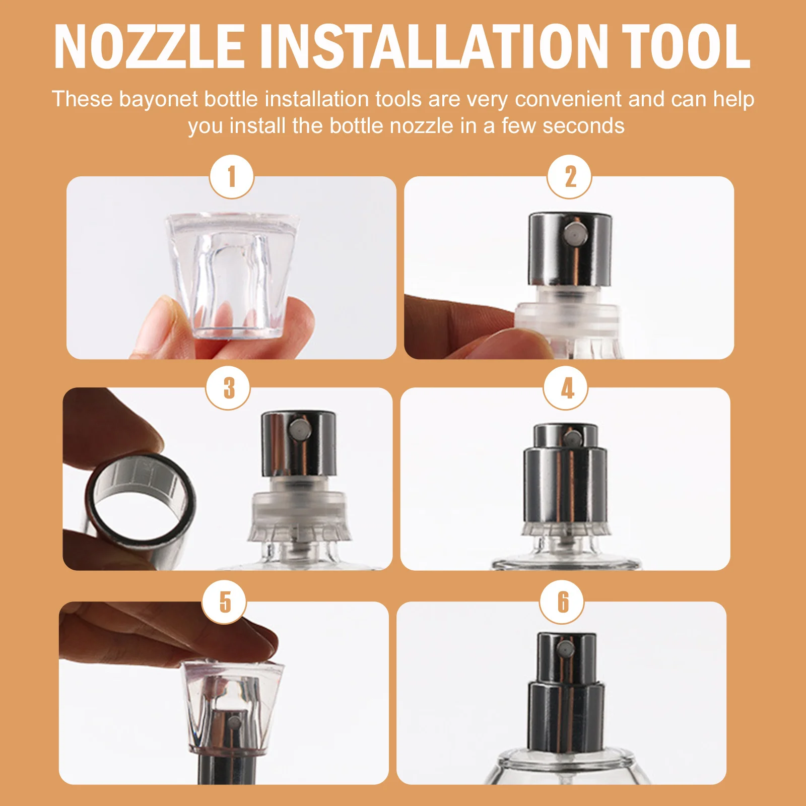

10Pcs Bayonet Bottle Nozzle Installation Tool White Plastic Durable Practical Installation Accessories Convenient Time-Saving