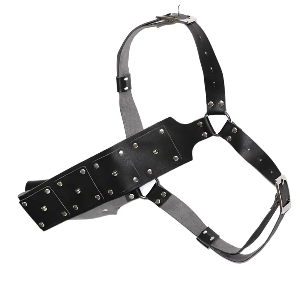 Multipurpose PU Leather Sword Belt Back Sheath Holder Shoulder Strap Scabbard Hanger for Disguise Props Adult Men