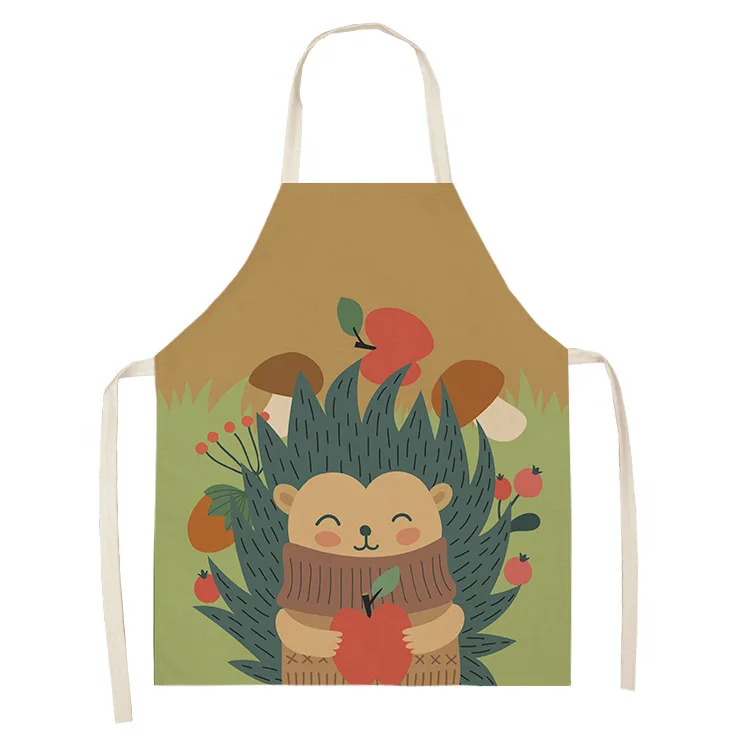 Creative cute fox rabbit animal print apron for men and women interesting kitchen supplies home cooking baking tools