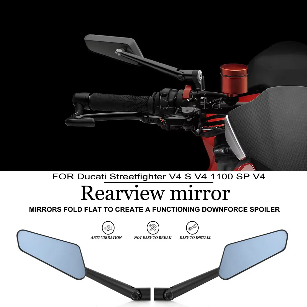 For Ducati Streetfighter V4 S V4 1100 SP V4 Lamborghini Streetfighter V2 S 2020-2026 Side Mirror Motorcycle Rearview Mirror
