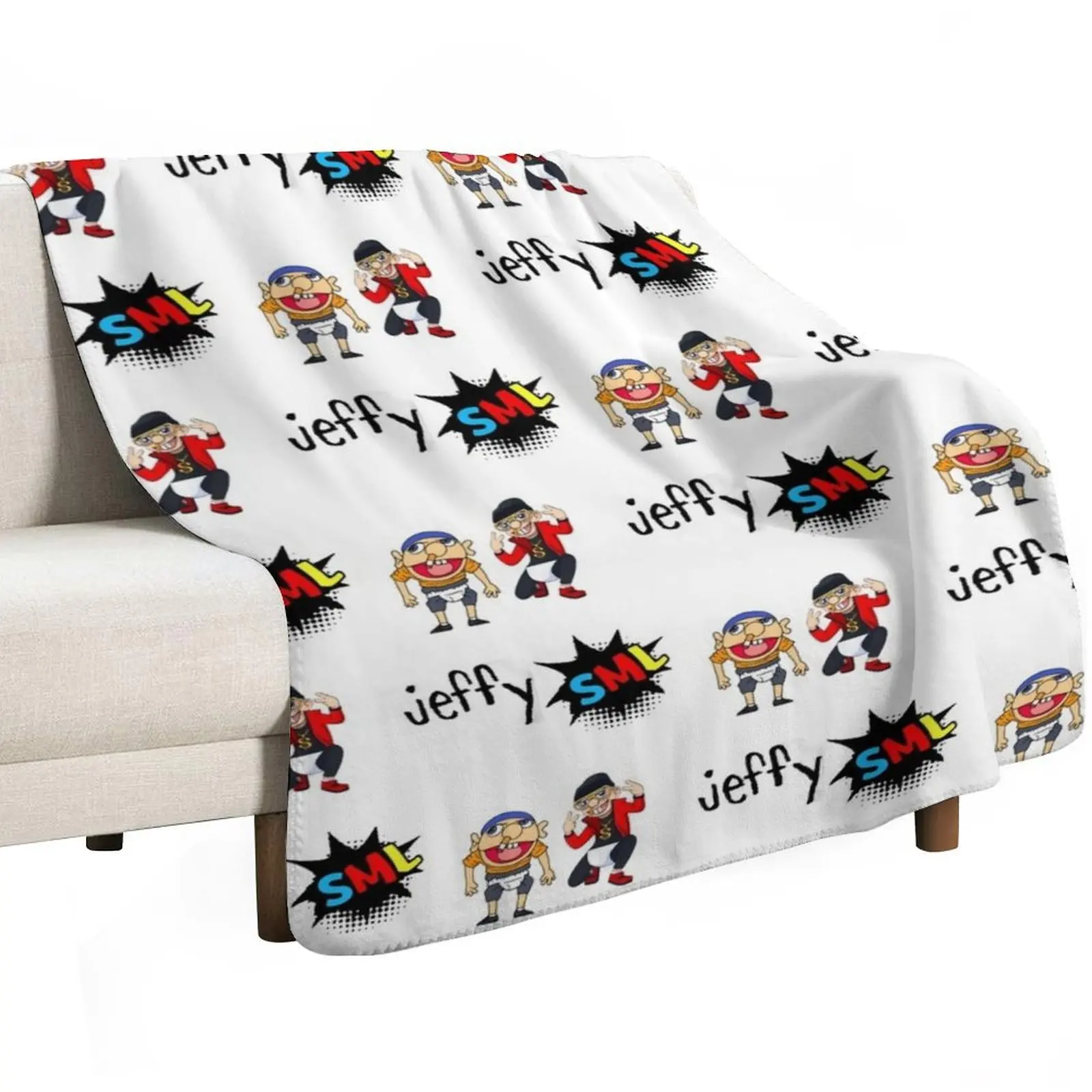 Jeffy Funny Puppet Sticker Pack Sml Supermariologan Cool Throw Blanket Baby Sofa Throw Softest Blankets