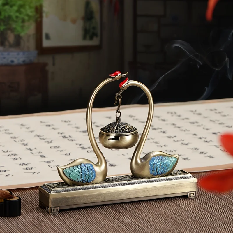 Swan Lake Dual-purpose Chinese Incense Burner Home Desktop Ornament Aromatherapy Incense Holder Censer Home Decor Ornament