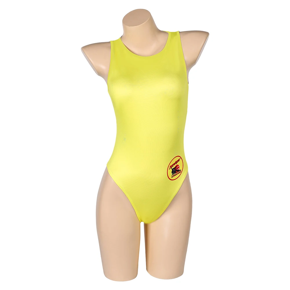 Yellow C.J. Parker Cosplay Swimsuit Women Baywatch Costume Adult Summer Jumpsuit Swimwear Outfits Halloween Carnival Suit