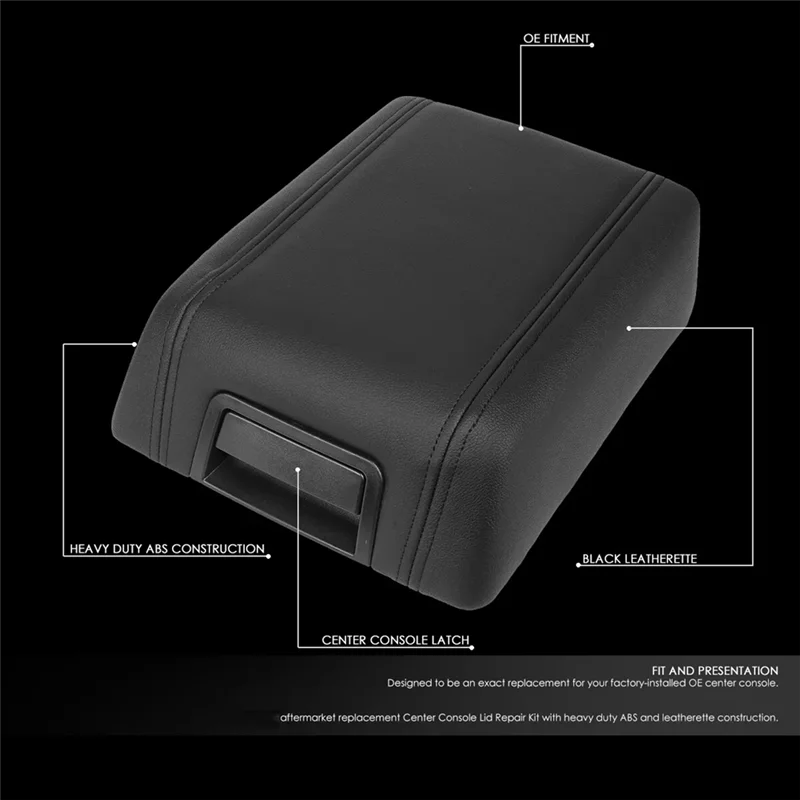 

Car Center Console Armrest Lid Cover GECS-004-BK For Ford F-150 F150 Lincoln Mark LT 2004-2008 Arm Rest Latch Box