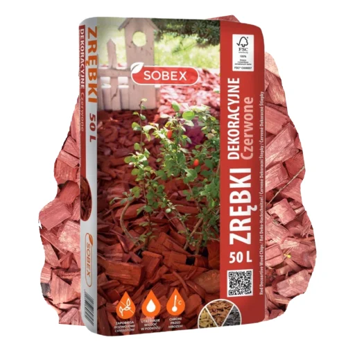 50L rode houten decoratieve houtsnippers