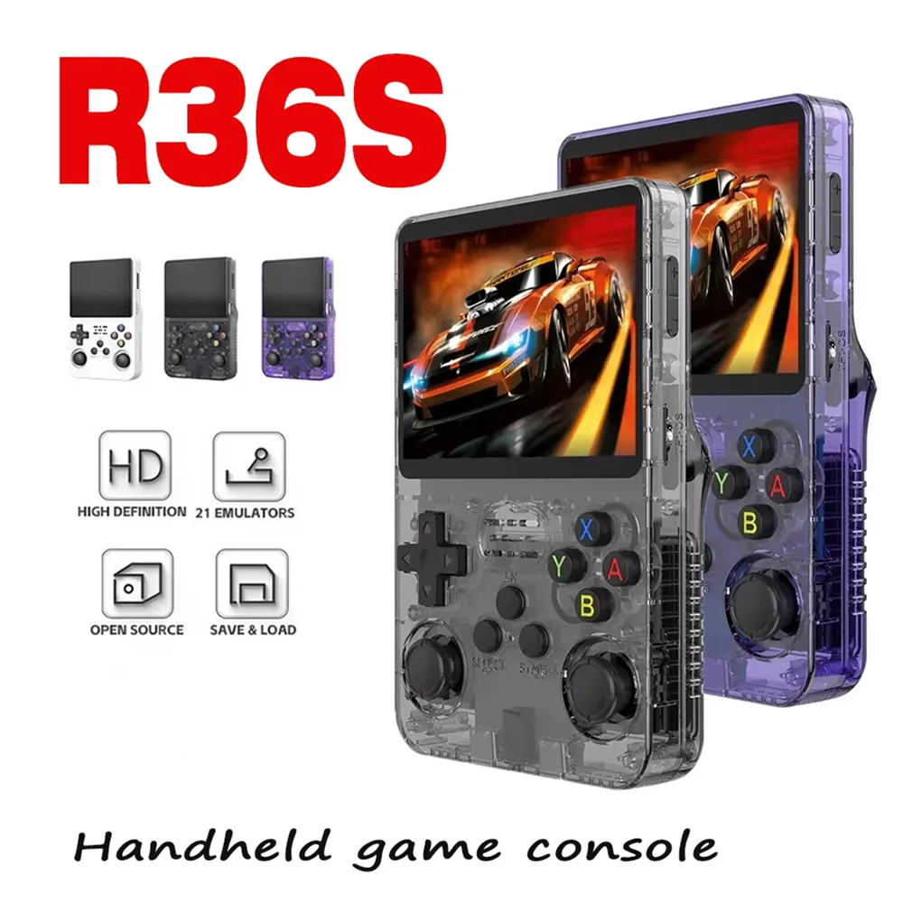 R36S Nowa konsola do gier w stylu retro, 3,5-calowy przenośny system Linux Open-Source, konsola do gier z dużą pamięcią 128 GB