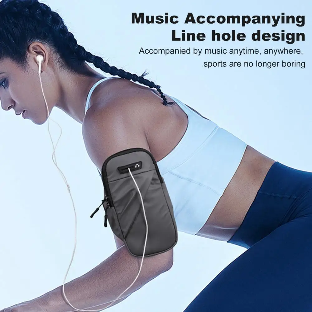 Sports Arm Bag Large Capacity Zipper Holder Splash-proof Armband Waterproof Reflective Cellphone Holder Gym Sports Accessories