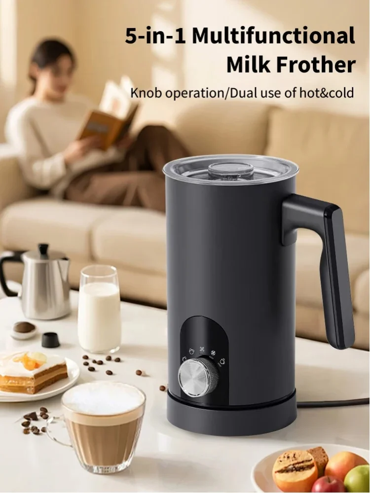 Elektrischer Milchaufschäumer, Milchschaummaschine, automatischer Milchaufschäumer für Cappuccino, Kaffee, Latte, Sahne, 5-in-1 elektrischer Milchaufschäumer, Schaummaschine
