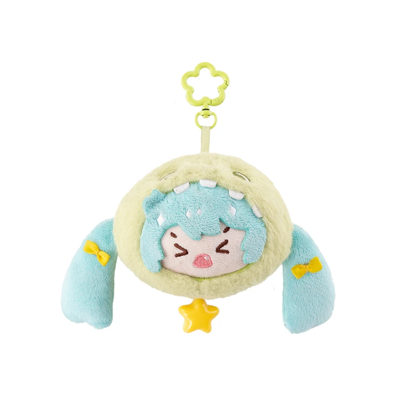 Llavero de felpa Hatsune Miku para fiesta de pijama, linda caja ciega, dije de anime con 4 estilos aleatorios, relleno suave para bolso y mochila