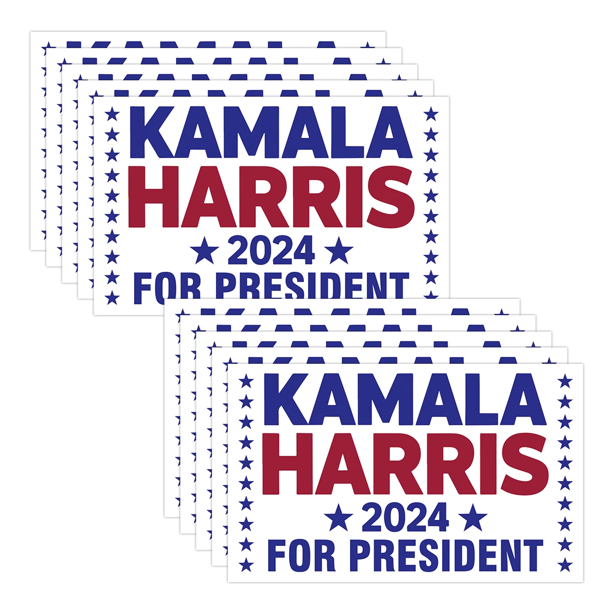 10sheets Kamala Harris for President 2024 Stickers Vote Democratic Stickers for Laptop Bumper Decal Waterproof Vinyl Car Sticker