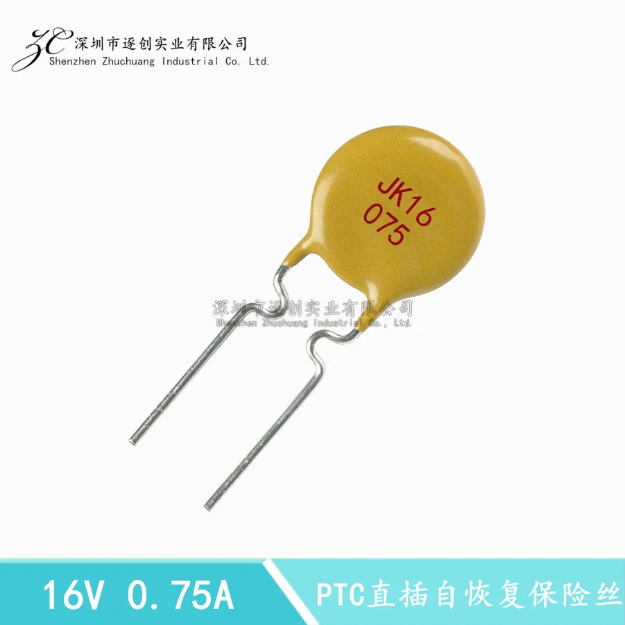 Fusible de autorecuperación de inserción directa, 10 piezas JK/Jinke, JK16-075, 16V, 0.75A, 750MA, PPTC