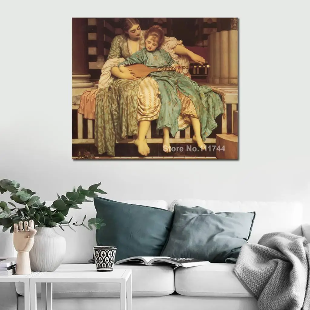 

Paintings for Bedroom Music Lesson Frederic Leighton Reproduction Art High Quality Hand Painted