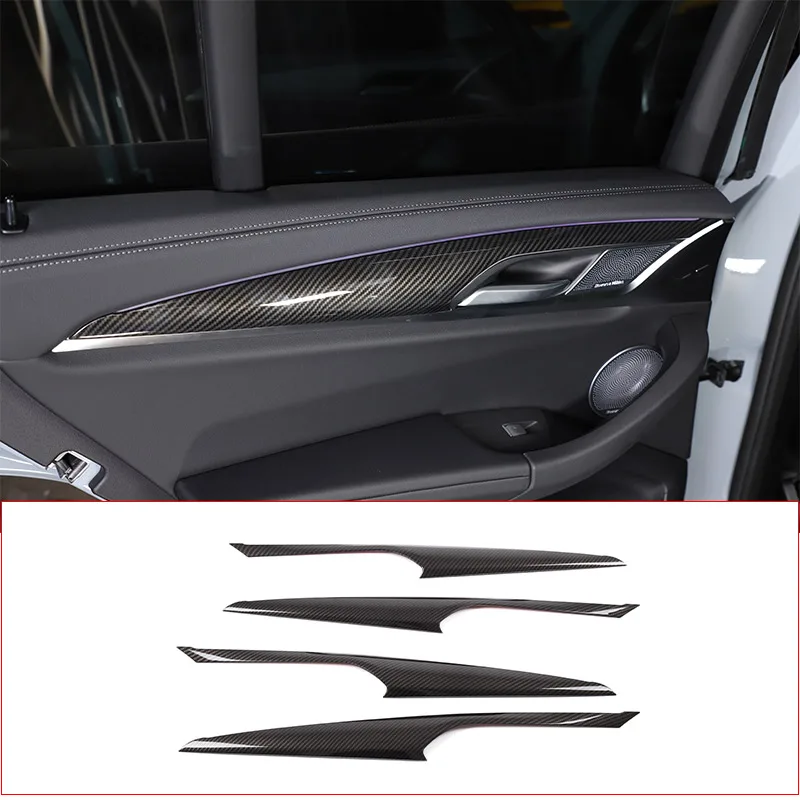 

4 pcs Carbon fiber For BMW X3 X4 G01 G02 2018-2022 Car Door Interior Door Decoration Panel Cover Trim Car Accessories