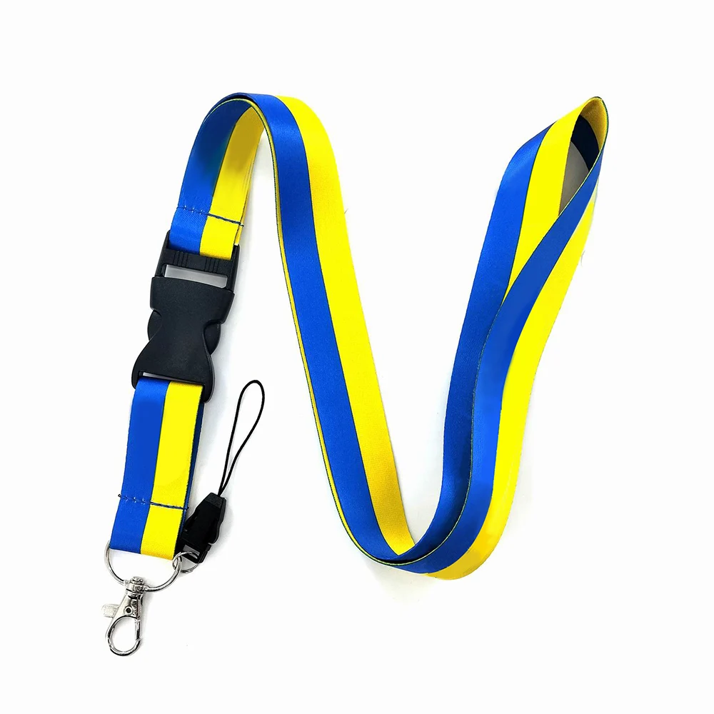 

Раздельный толстый ремешок на шею, подвесная веревка для ключей телефона, идентификационная карточка, значок синего, желтого цвета, ремешок безопасности в Украине, брелок шириной 2,5 см