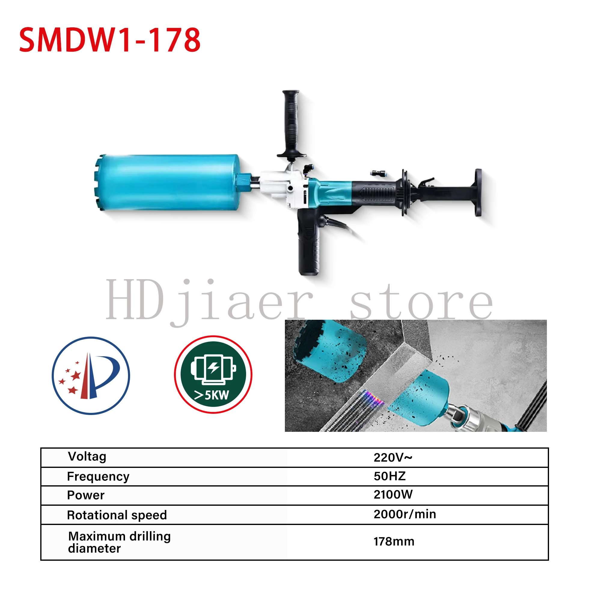 3500W Heavy-Duty Concrete Cutter & Drill – 500/900 RPM, Diamond Drilling & Electric Core Drilling Machine for Concrete