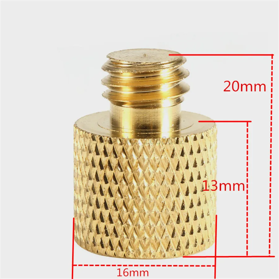 3/8 "ตัวเมียถึง1/4" ตัวผู้ขาตั้งกล้องอะแดปเตอร์สกรูเกลียวทองเหลืองขนาดเส้นผ่าศูนย์กลาง16มม. สำหรับขาตั้งหลอดไฟขาตั้งกล้อง